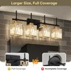Torondo Modern Crystal Bathroom Vanity Light 4-Lights Gold Bathroom Light
