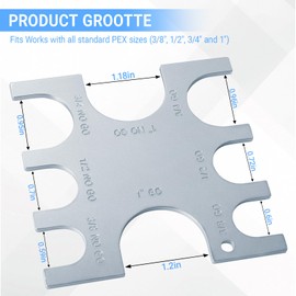23080 PEX Crimp Tool Go/No-Go Gauge,PEX Crimp Ring Gauge for 3/8", 1/2", 3/4" &1"Crimp Rings,3/8 Inch Plumbing Fittings