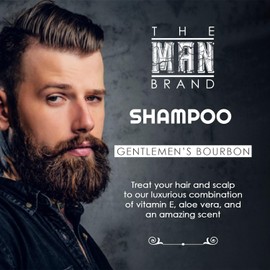 The Man Brand Hair shampoo For Men - Natural Coconut Oil Shampoo For Frizzy Hair - Scented Shampoo With Aloe Vera Oil (GENTLEMEN'S BOURBON, 12 oz)