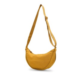 NICOLE & DORIS Lightweight Crossbody Bags for Women Nylon Shoulder Bag Casual Everyday Bag Ladies Messenger Bag Crescent Bag Dumpling Bag Yellow