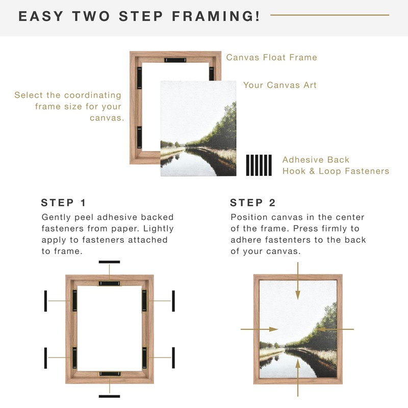 MCS Canvas Float Frames 18x24 Frame, Walnut Woodgrain for Finished