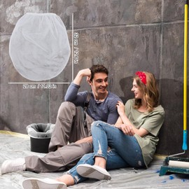 10pcs 1 Gallon Paint Strainer Bags, Paint & Liquid Filter Bags White Fine Mesh Bucket Strainer with Elastic Top Opening Paint Filtering Bag for Paint Gardening Hydroponics (Bucket Not Included)