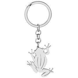 DALANE Stainless Steel Cute Frog Keyring Gifts for Women Girls Frog Car Key Ring Wallet Accessories, silver-plated