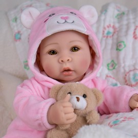 UOFTKIZ Baby Dolls Girl - 17" Real Life Baby Doll, Soft Body Doll with Feeding Toy Kit, Gift for Grandparents, New-Parents, Kids 3+