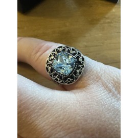 Avon Studio 1886 Blue Baroque Stainless Steel Ring - Size 5 - New In Gift Box