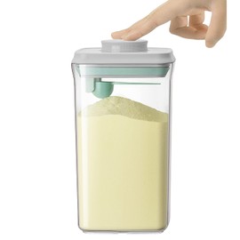 Cozey Daily Food Storage Airtight Container Milky Powder Formula Dispenser with Spoon BPA-Free Airtight Jar, No Scraper Design, 2000ml, Square