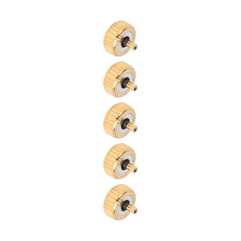5 Pcs Professional Watch Crown Parts Gold Steel Wrist Watch