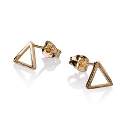 Triangle Gold Earrings Stud 14K Gold Plated Geometric Jewelry for Men and Women Unisex
