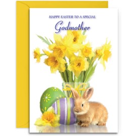 Godmother Easter Card - Medium Sized Card (A5 Size -148mm x 210mm) with Envelope