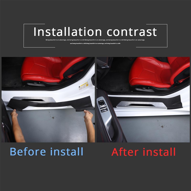 Suetlcoity Door Sill Protector Edge Guard Compatible with Corvette C8