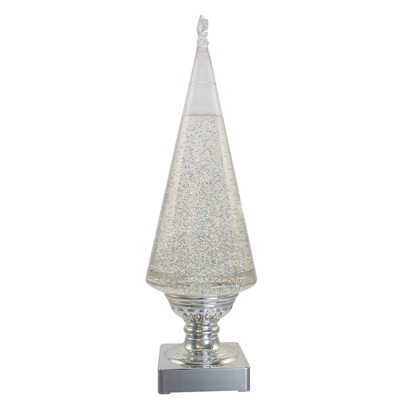 Kurt Adler Battery-Operated Lava Light Tree, 14-Inch, Clear and Silver