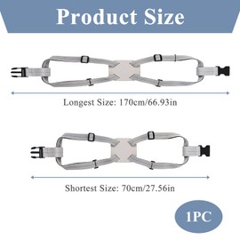 Adjustable Luggage Strap, Elastic Fastening Belt for Luggage, Bag Bungee, Carry-on Suitcase Strap with Secure Buckle Closure, Travel Accessories for Trolley Suitcases, Grey, Extends 27.56" to 66.93"