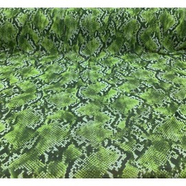 Power Net Stretch Mesh Nylon Spandex Sheer Printed Snake Skin Green White Z509