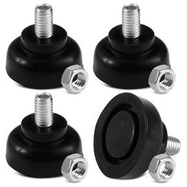 Pack of 4 M8 x 35 mm Rubber Feet, Screwable, Adjustable Furniture Feet with M8 Hex Nut, Adjustment Screw, Adjustable Furniture Feet, Suitable for Tables, Chairs, Cabinets, Machines and Appliances
