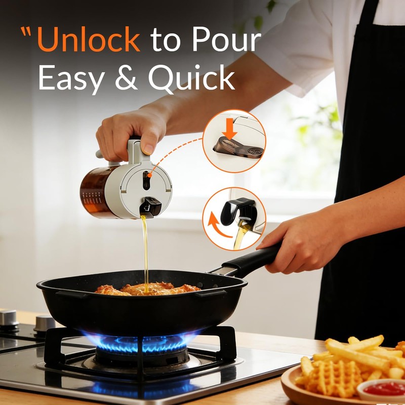 KEOUKE 2 in 1 Oil Sprayer & Dispenser for Cooking,