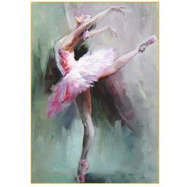 5D Diamond Painting by Numbers Kit for Adults Ballet Girls DIY Full Set Crystal Rhinestone Embroidery Cross Stitch with Stones Pictures Craft Diamond Art Kits for Home Wall Decor 30 x 40 cm