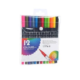 Watercolor Pen, Set of 12, 24, 48 Colors, Color Brushes, Water Based Illustration Pens, Watercolor Brushes, Art Markers, Bold/Fine Point, For Drawing, Coloring, Fine Arts, Office Use, Painting