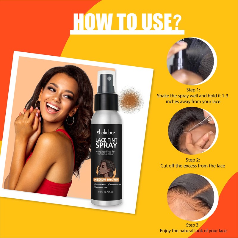 SHAKEBAR Lace Tint Spray (Medium Brown)