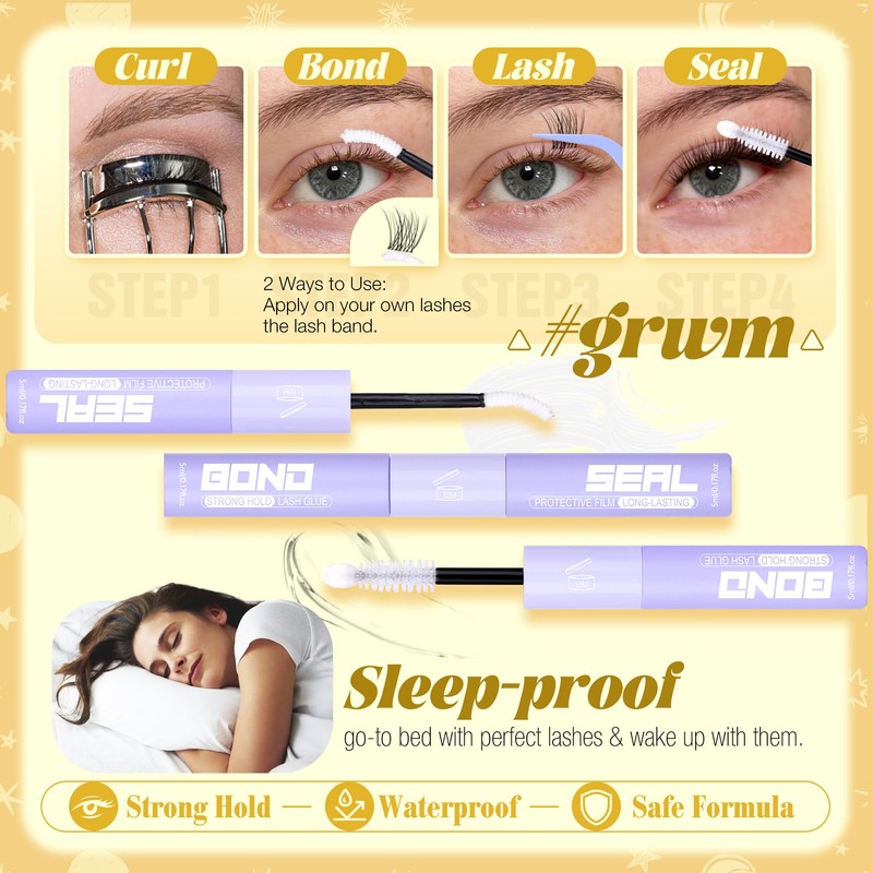 Natural Lash Clusters Kit 8-12MM Short Cluster Eyelash Extensions Kit