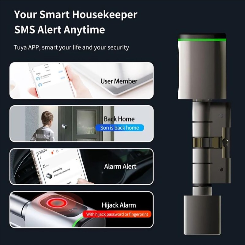 Electronic Door Lock, Fingerprint Front Door, Biotech Fingerprint Lock Cylinder,