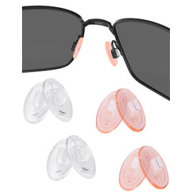 4 Pairs Orange & Clear Replacement Nosepieces Nose Pads for Maui Jim Baby Beach MJ245/Kahuna MJ162/Kawika MJ257/Wiki Wiki MJ246; for Oakley Whisker/WireTap/Half Wire 2.0/Crosshair 2.0/A Wire Glasses