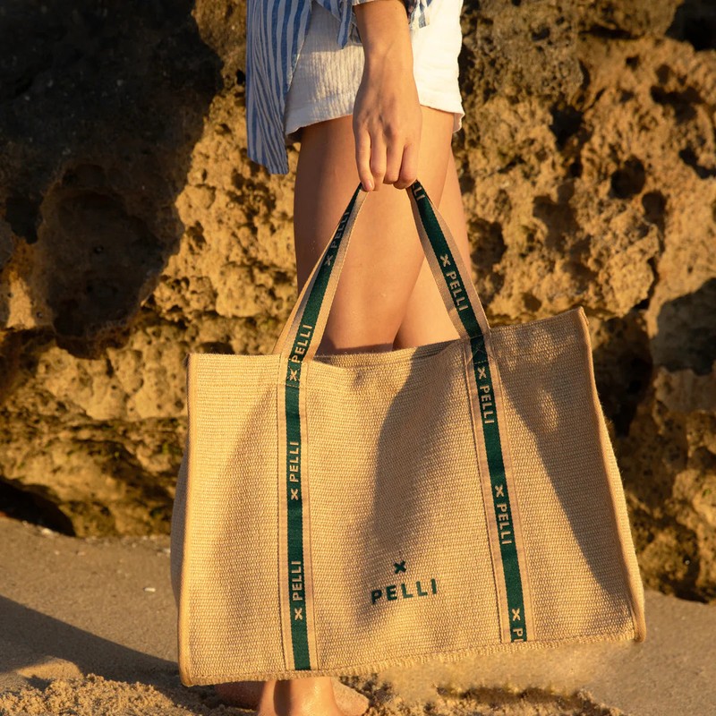 Pelli Tamarama Deluxe Tote - Jute Weave Cork Lining
