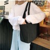 Large Canvas Tote Bag with Zipper, Multi-pockets Shoulder Bag with