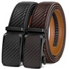 BULLIANT Men's Ratchet Belt 2 Pack-Click Leather Belt Adjustable for