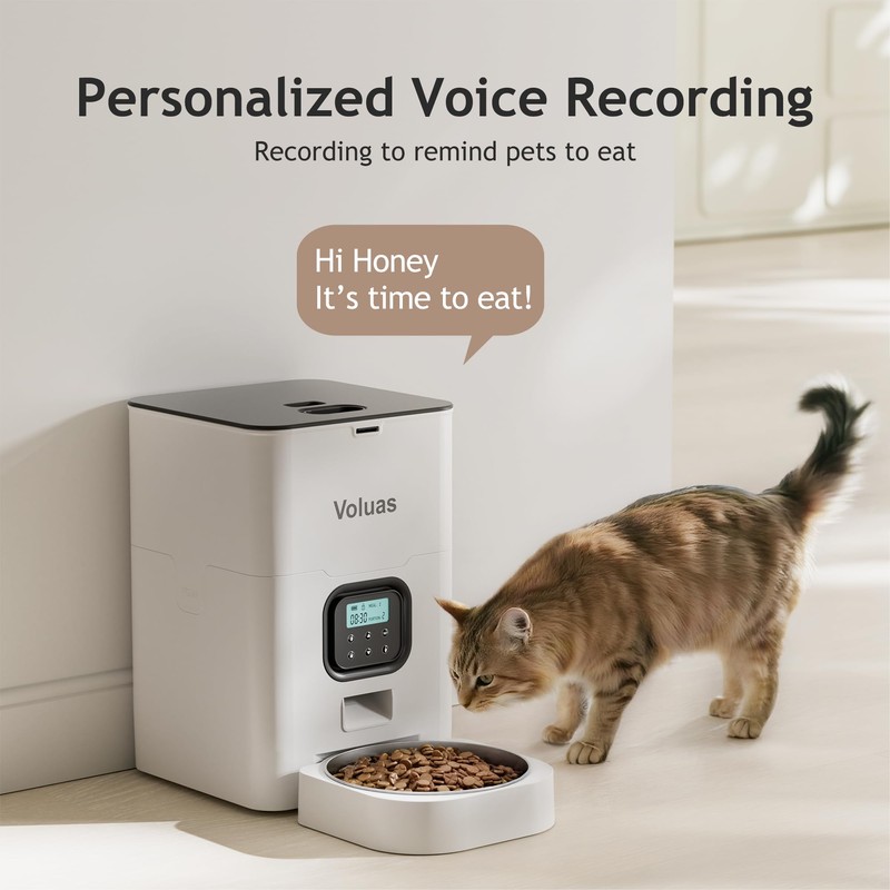 VOLUAS Automatic Cat Feeders - Timed Pet Feeder for Cats