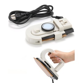 Travel Iron Mini for Clothes with Dual Voltage, Portable Small Iron for Crafting and Sewing (No Steam), Max 356°F Non-Stick Soleplate, Triple Temperature Range for Multiple Materials (White)