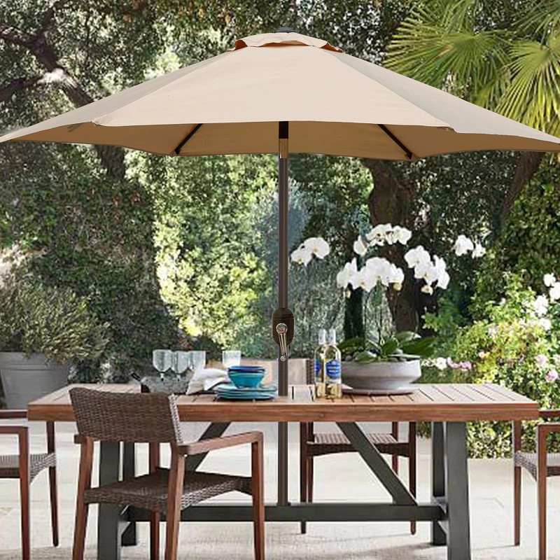 Blissun 9' Outdoor Patio Umbrella, Outdoor Table Umbrella, Yard Umbrella,