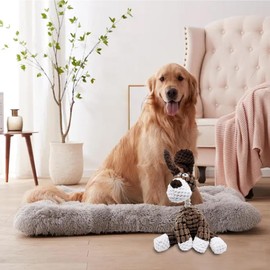 Squeaky Dog Toy - Built-in Squeaker Cartoon Pet Toy - Puppy Chew Toys, Plush Toys for Aggressive Chewers, Safe, Fun for Teething Small Dogs