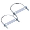 sourcing map Set of 2 round U-bolts steel M6 with