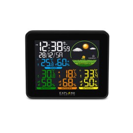 Explore Scientific Wireless Weather Station with Outdoor Sensor, Colour Display, Weather Forecast, DCF Radio Signal and 3 Outdoor Sensors