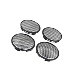 INFINAUTO 4pcs Black Carbon Fiber Pattern 63mm Dia 4 Clips Wheel Tyre Center Hub Caps Covers Protector for Cars Stylish Design