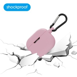 Geekria - Funda de silicona compatible con JBL Tune 130NC TWS True Wireless Earbuds, funda protectora para auriculares, funda de transporte con gancho para llavero, puerto de carga accesible (rosa)