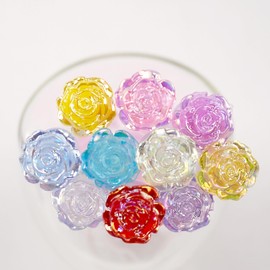 i-Laesh 10 Pcs Spoolie Brushes with Container, Mascara Wands with Tube - Multi-color/Assorted color Diamond Lash wands, disposable mascara wands with tube (3D Rose)