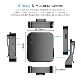 64GB Mini Digital Voice Recorder, AI Noise Reduction, 3072Kbps Magnetic Voice Recorder with Playback for Interviews/Classes/Meeting