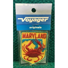 Voyager Vintage/New : STATE of MARYLAND "Voyager" SOUVENIR PATCH @ Cooked Red BLUE CRAB