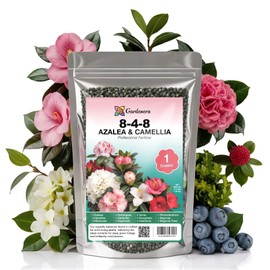 Gardenera 8-4-8 Professional Fertilizer for Azaleas, Camellias, Hydrangeas, Blueberries, Gardenias, Magnolia Trees, Evergreens and Rhododendrons - Ideal Iron-Rich Plant Food - 1 Quart