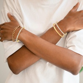 Gold Bracelet for Women Tennis Bracelets Gold Stack Bangles for Women 14K Gold P