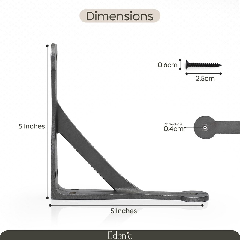 Edenic 2pcs Scaffold Board Gallows Shelf Brackets - 5x5 Inch