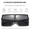 Dollger Square Oversized Sunglasses for Women Men Fashion Big Black