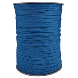 Coreless/Gutted 550 Paracord - Flat Hollow Cord - Whip Makers Computer Cable Sleeve - Teal 1000 Feet