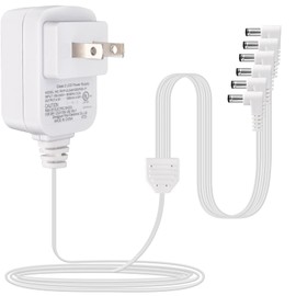Wellrise 4.5V AC/DC Power Adapter 6 Output Compatible with Lemax Lighted Village Accessories 74254 94563 94565 94566 94527 94564 for Christmas Village Houses Spooky Town Building Decorations