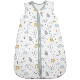 TupTam Baby Sleeping Bag 2.5 Tog - Breathable All-Year Sleeping Bag for Children, Oeko-Tex Certified, Elephant Grey Yellow Light Petrol