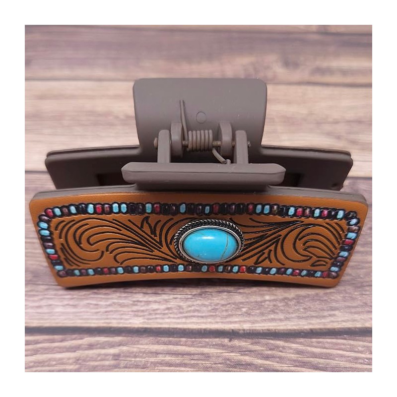 Emulily Western Boho Squash Blossom 3.25 "Hair Claw Clips Navajo