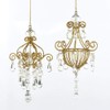 Gold Glitter Chandelier Ornaments, 2 Assorted