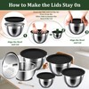 Nicdiet Mixing Bowls with Lids Set, 16PCS Stainless Steel Mixing
