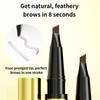Dark Brown Eyebrow Pencil with Eyebrow Gel, Microblading 2-in-1 Eyebrow
